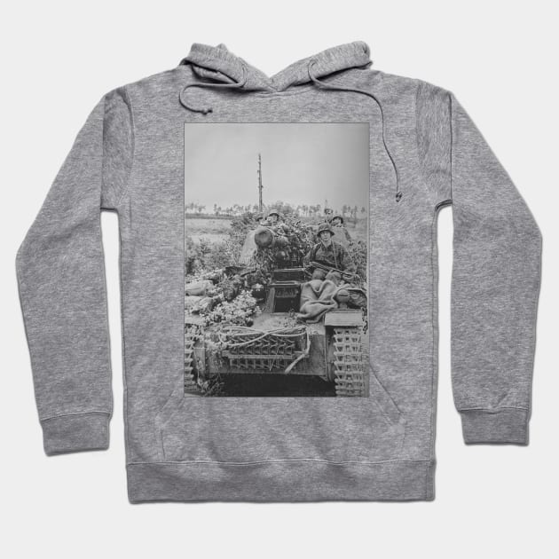 12th Panzer Division Tiger Tank En Route To Caen 1944 Hoodie by Battlefields